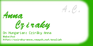 anna cziraky business card