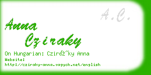 anna cziraky business card